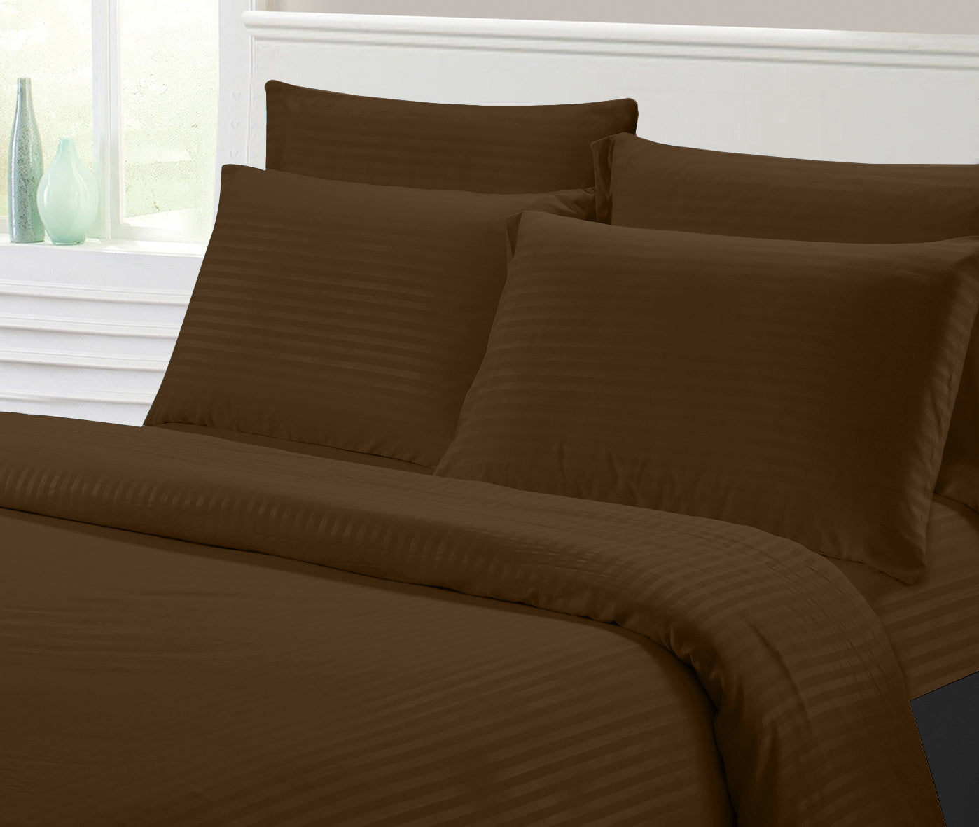 1800 Series Hotel Stripe Sheets – Super Soft Wrinkle-Free Luxury Bed Set (4–6 Piece)