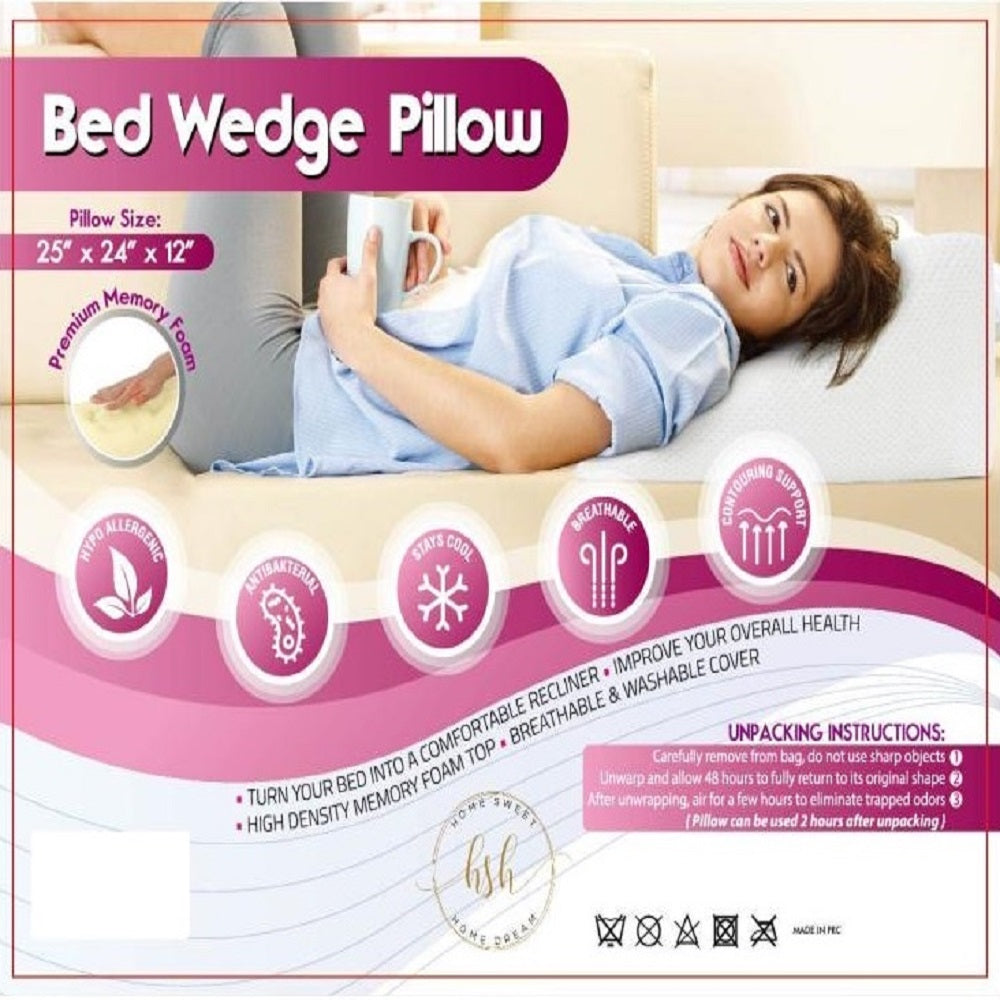 Bed Wedge Pillow with Memory Foam Top - Versatile Body Positioner Relieves Neck and Back Pain - Removable Cover image 5