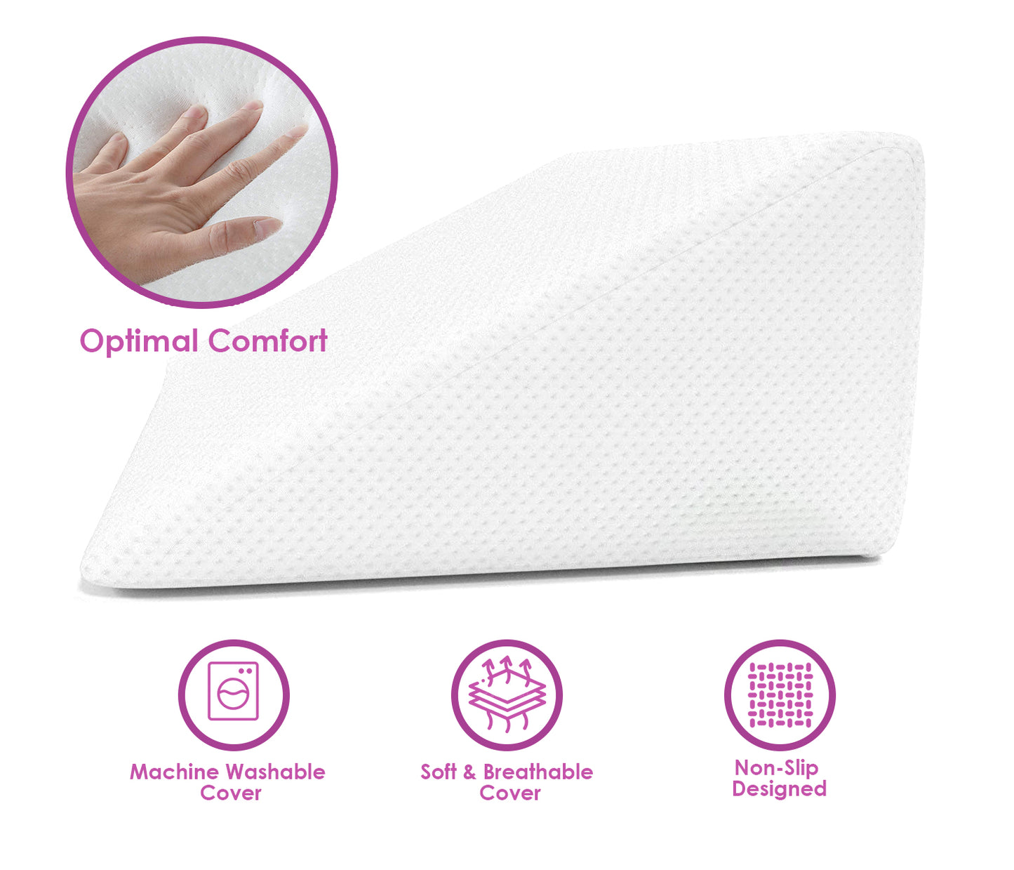 Bed Wedge Pillow with Memory Foam Top - Versatile Body Positioner Relieves Neck and Back Pain - Removable Cover image 2