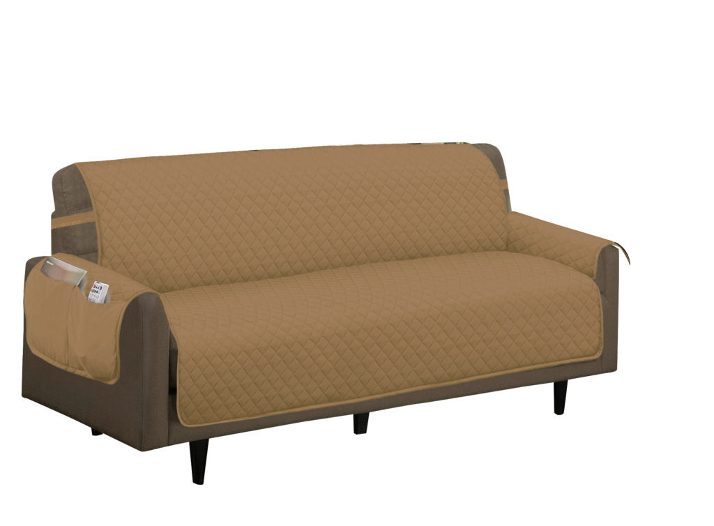 Quilted Slip-Cover Furniture Protector - Sofa, Bronze image