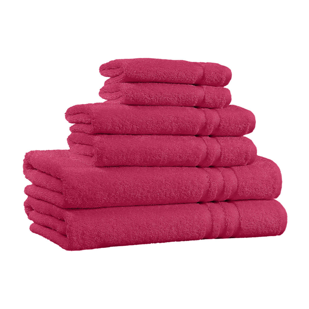 6-Piece 100% Cotton Bath Towel Set - Burgundy image