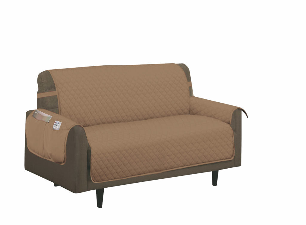 Quilted Slip-Cover Furniture Protector - Love-seat, Bronze image
