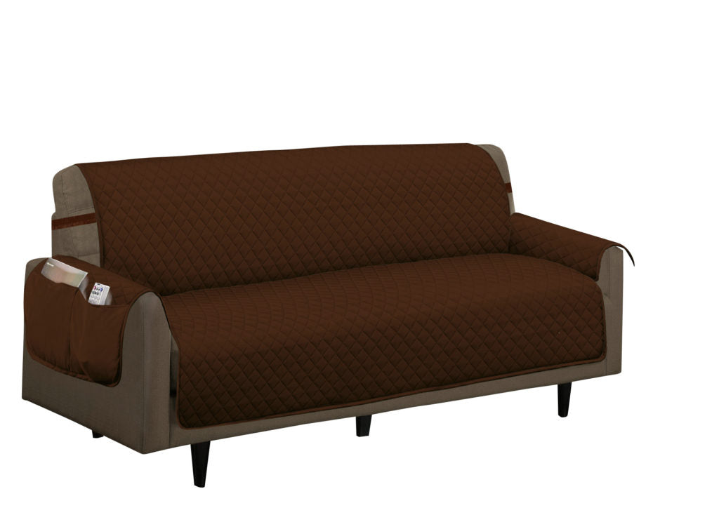 Quilted Slip-Cover Furniture Protector - Sofa, Brown image