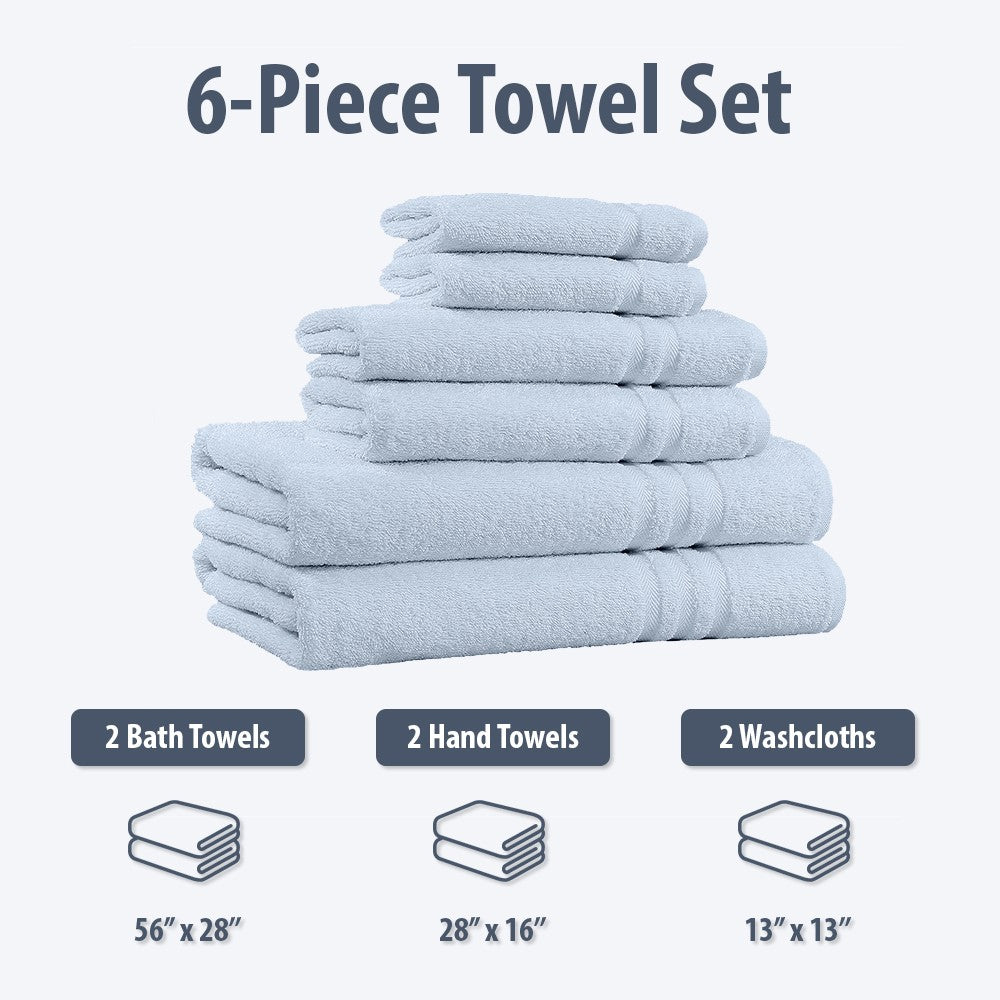 6-Piece 100% Cotton Bath Towel Set image 6
