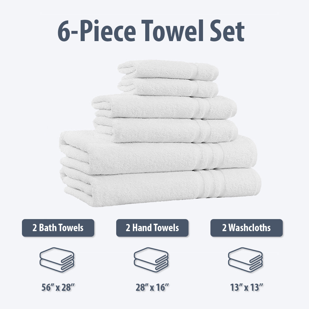 6-Piece 100% Cotton Bath Towel Set image 4
