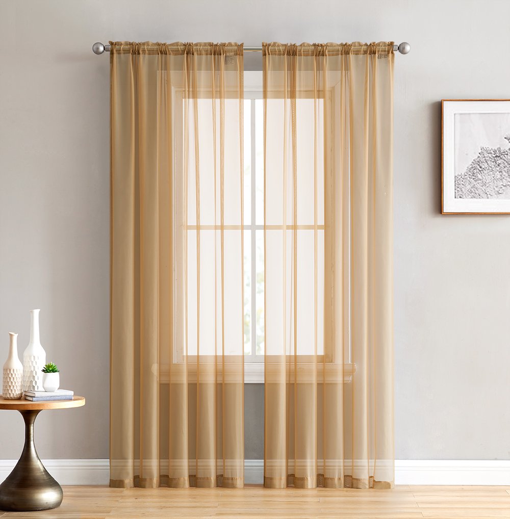 Lucento Sheer Voile Rod Pocket Curtain Panels