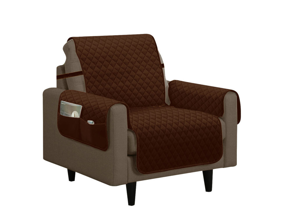 Quilted Slip-Cover Furniture Protector - Chair, Brown image