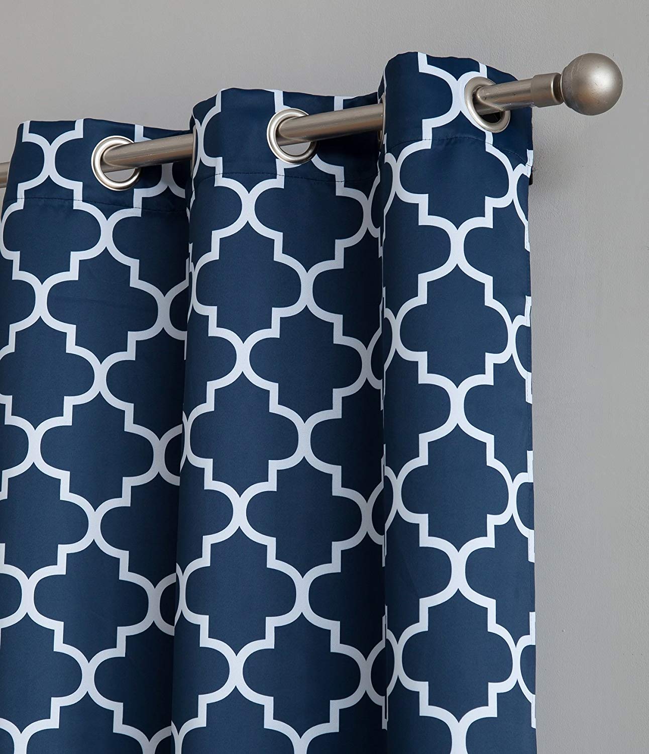 Lattice Print Room Darkening Grommet Curtain Panels