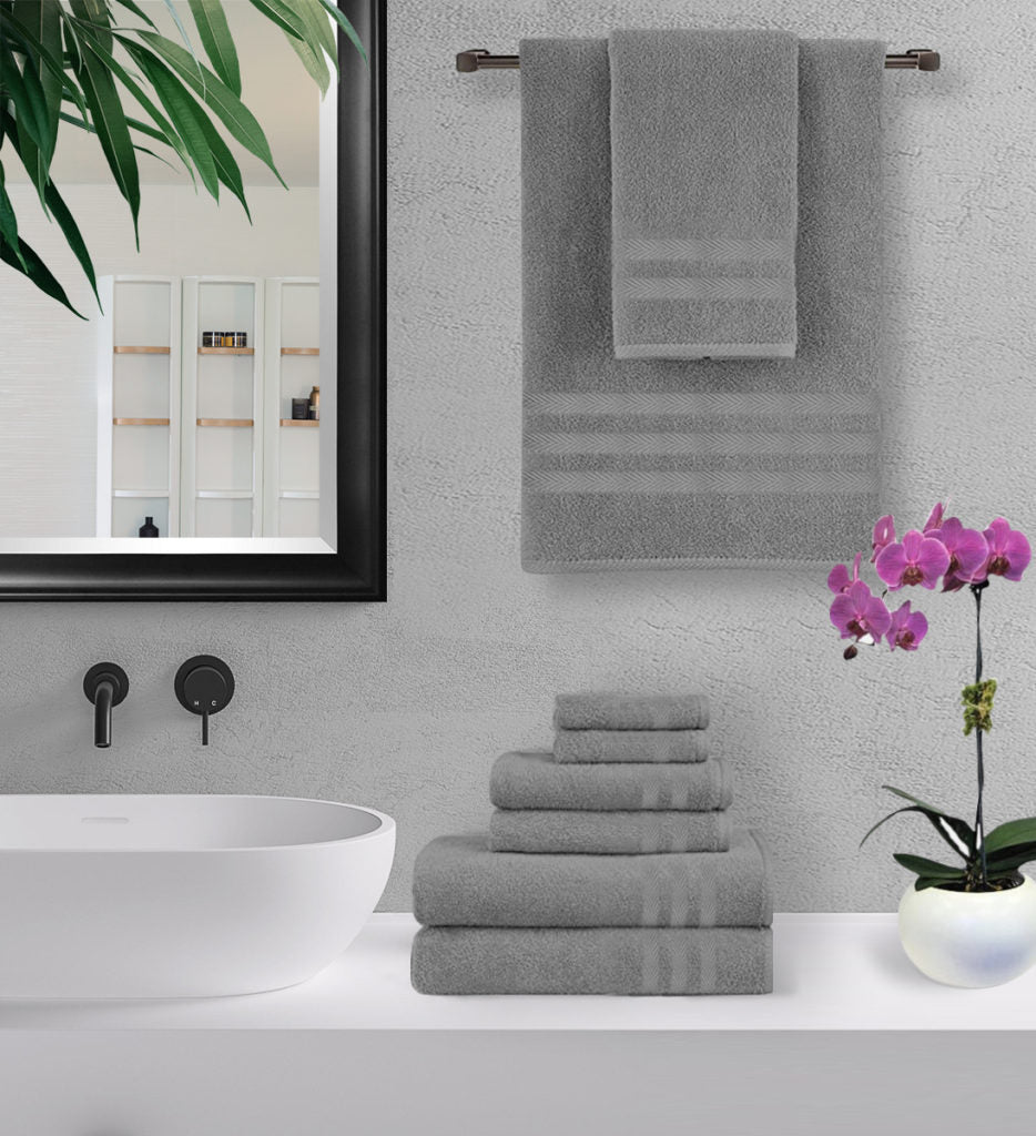 6-Piece 100% Cotton Bath Towel Set image 0