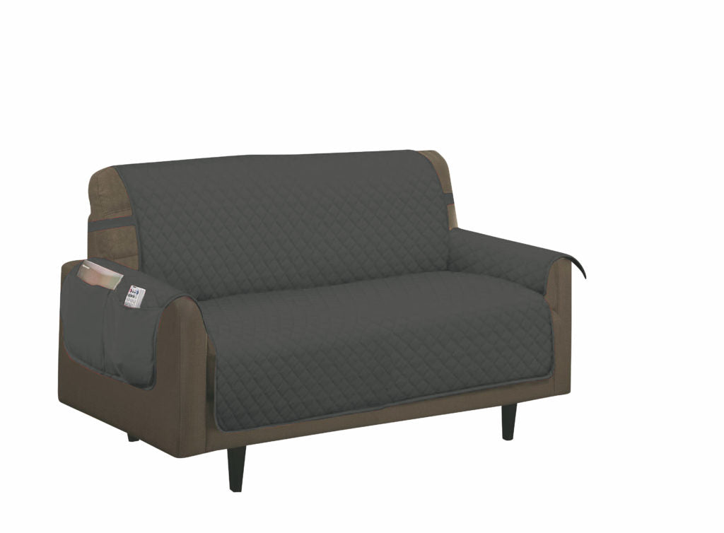 Quilted Slip-Cover Furniture Protector - Love-seat, Grey image