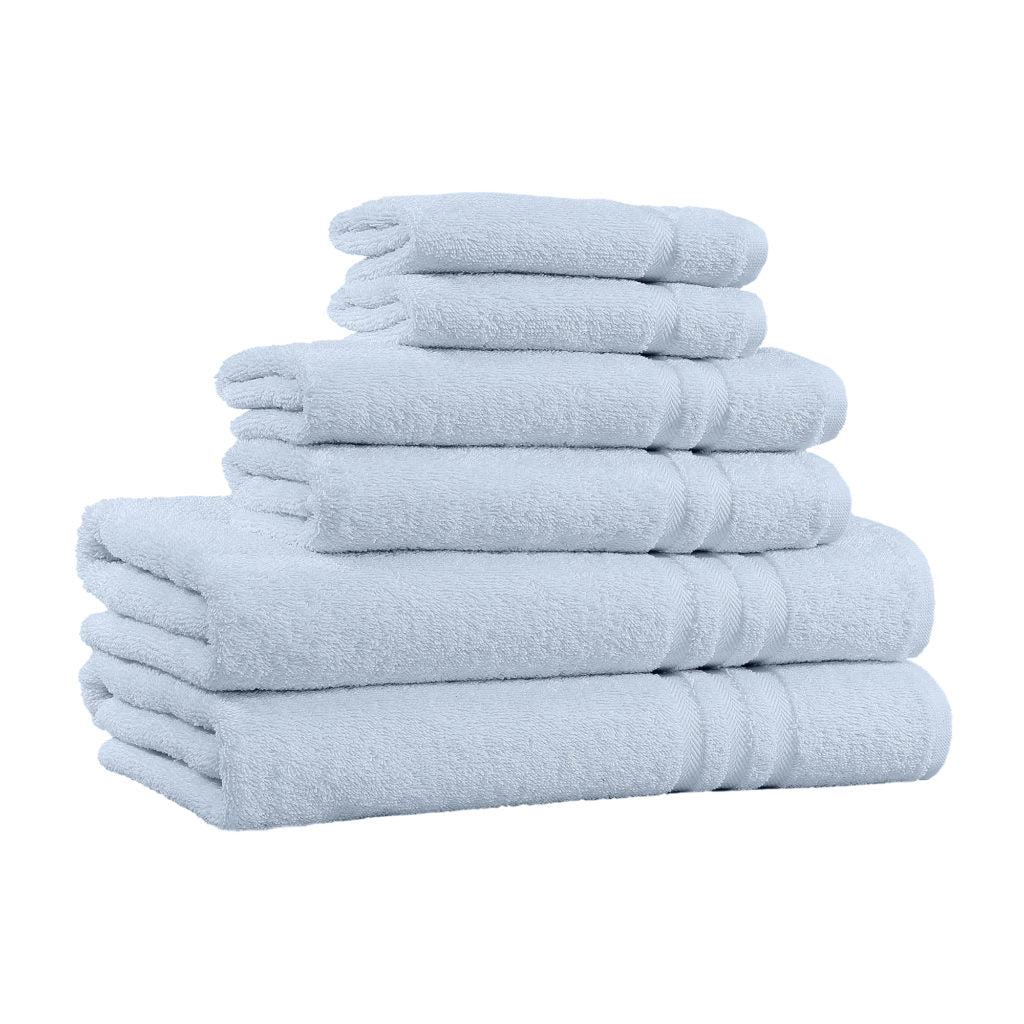 6-Piece 100% Cotton Bath Towel Set - Sky Blue image