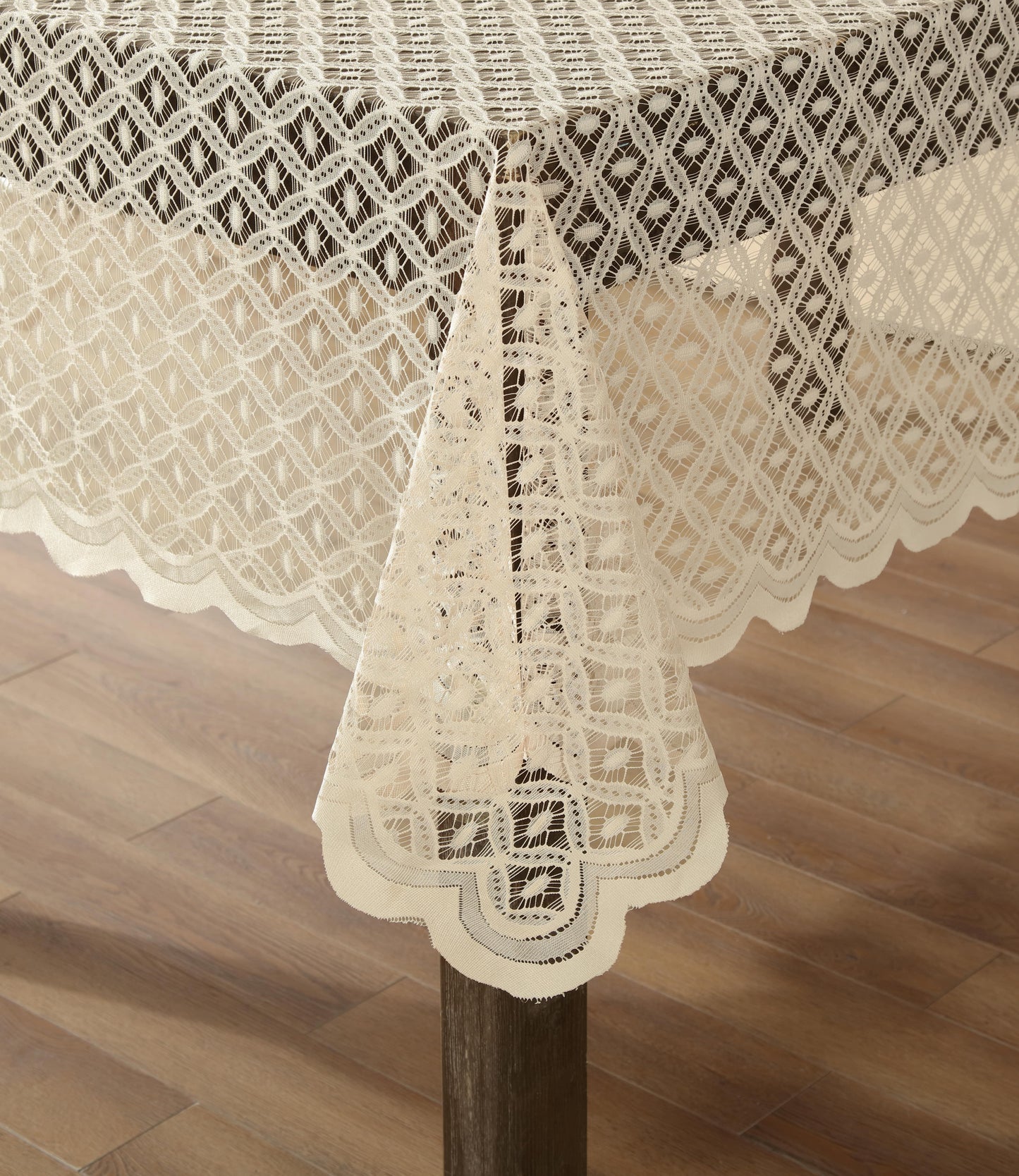 Alona Lace Round Fabric Tablecloth