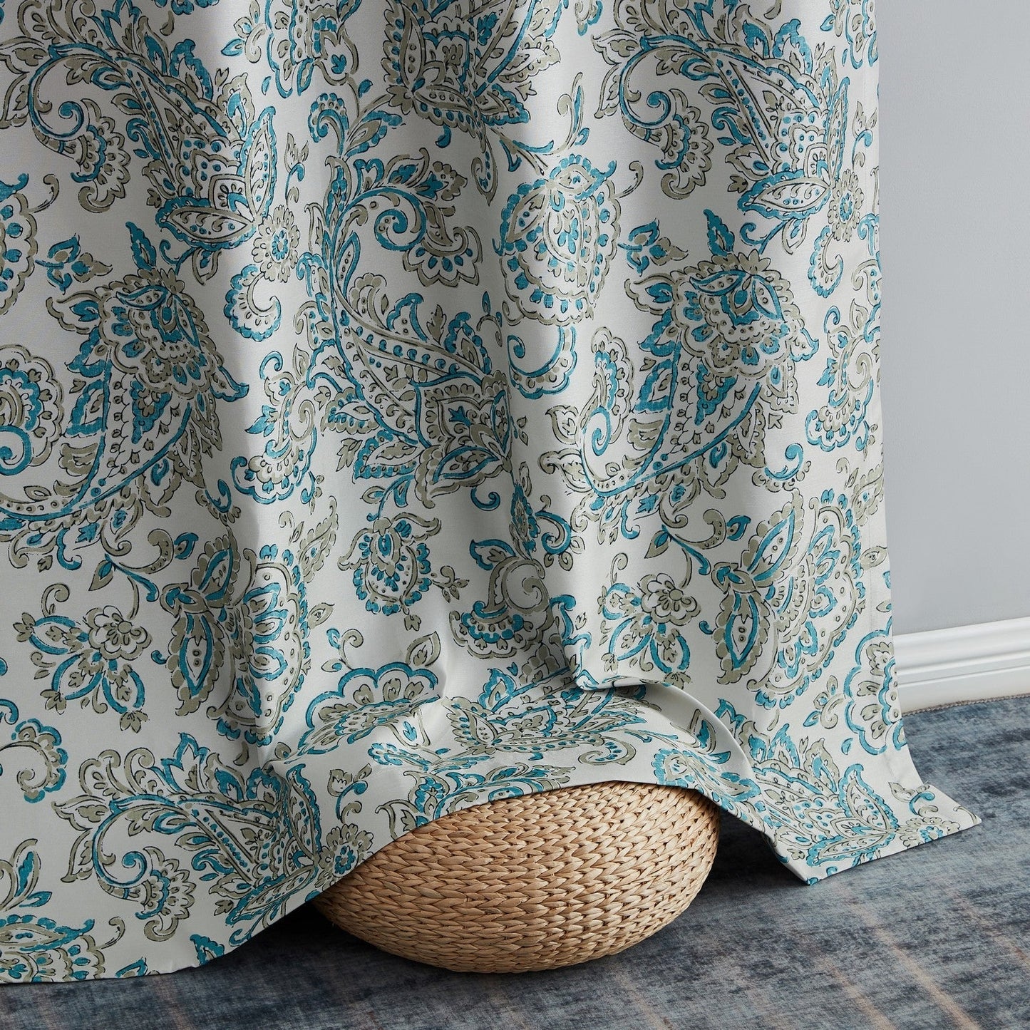 Amalfi Paisley Floral 100% Blackout Grommet Curtain Panels