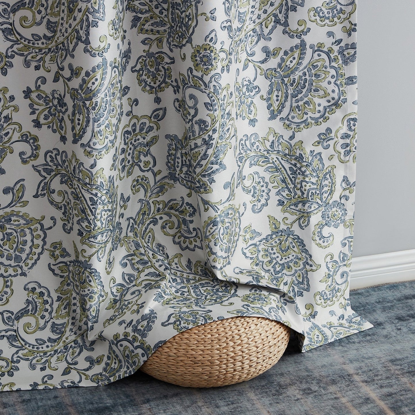 Amalfi Paisley Floral 100% Blackout Grommet Curtain Panels