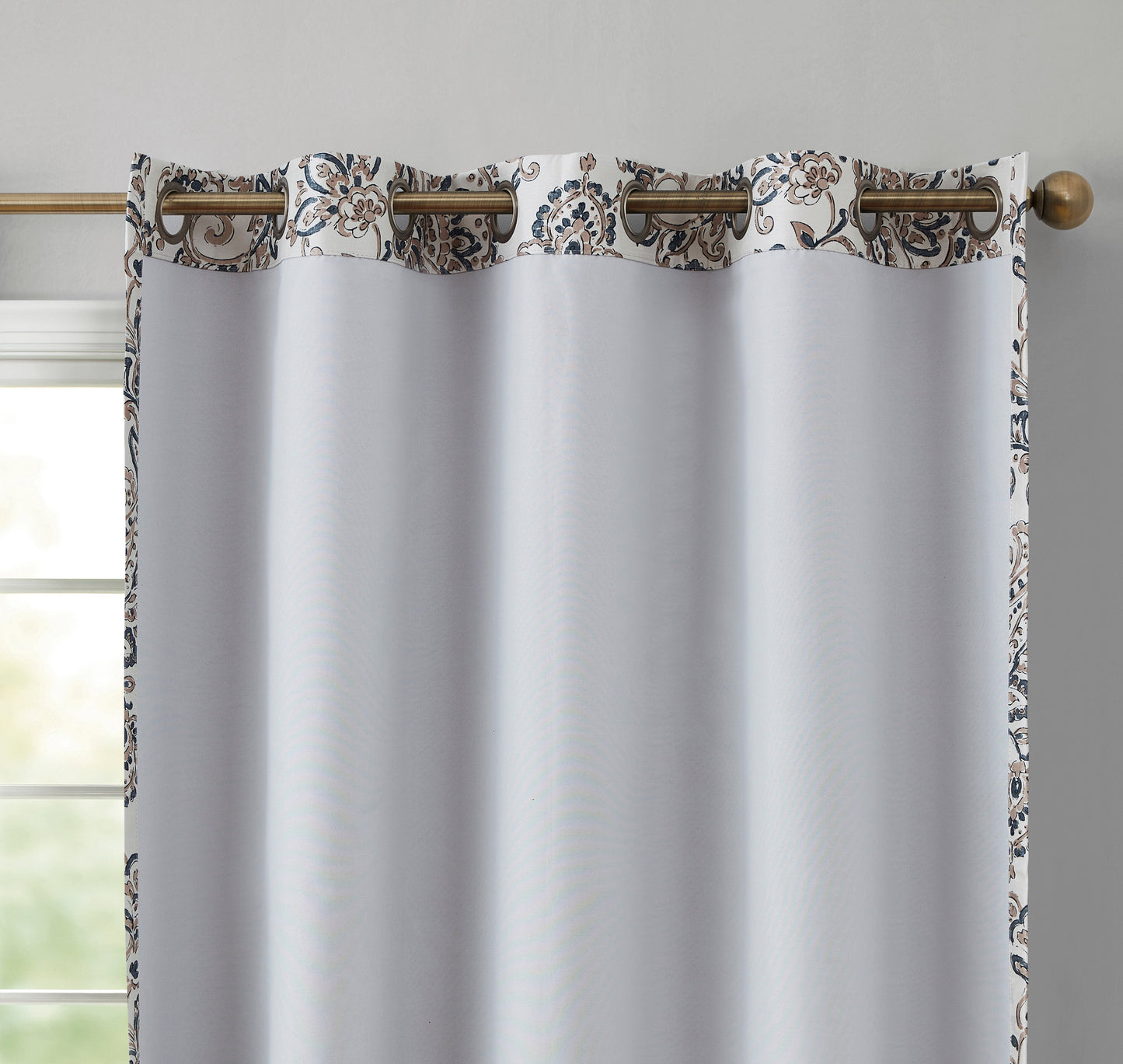 Amalfi Paisley Floral 100% Blackout Grommet Curtain Panels