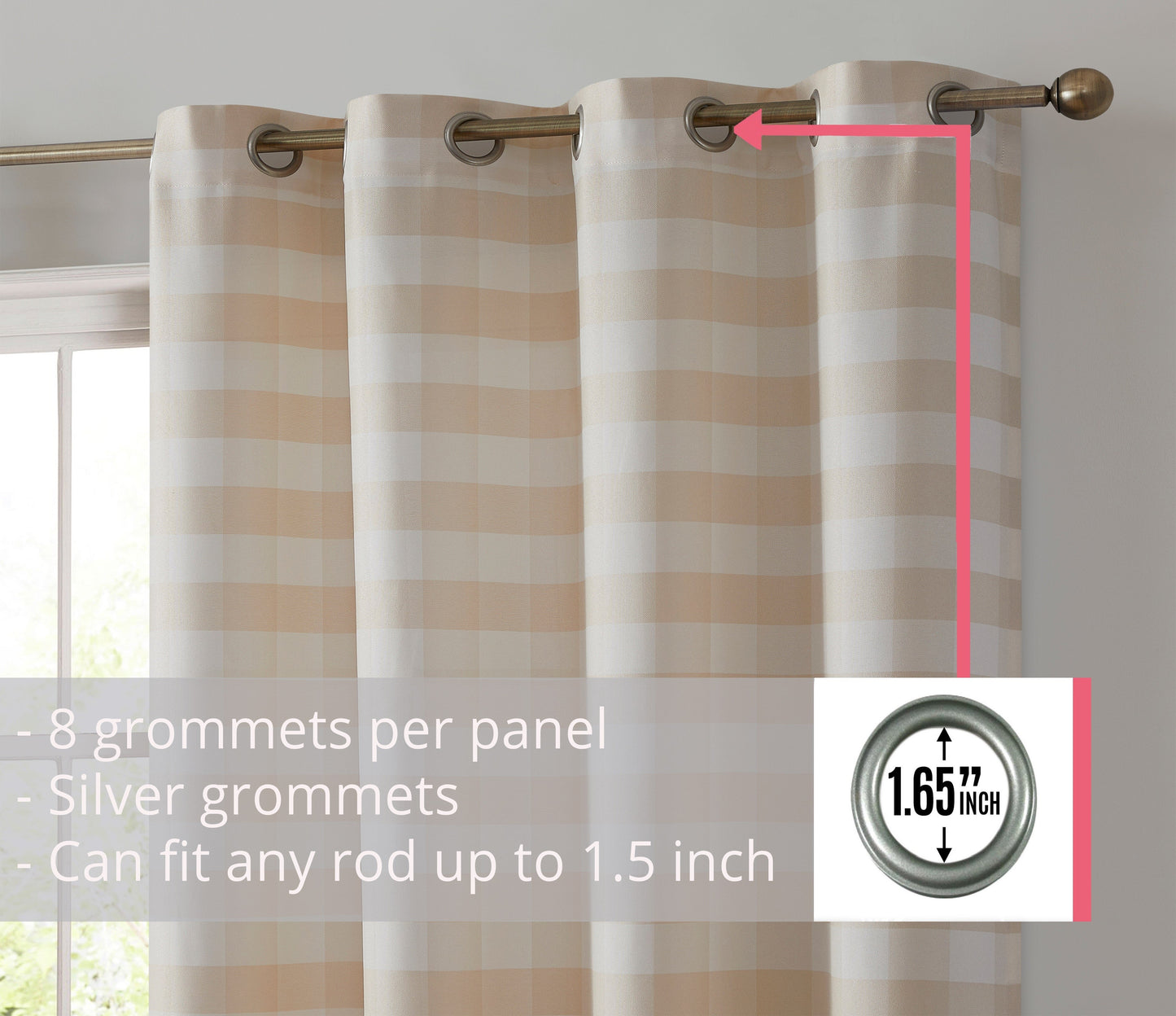 Andersen Buffalo Plaid 100% Blackout Grommet Curtain Panels