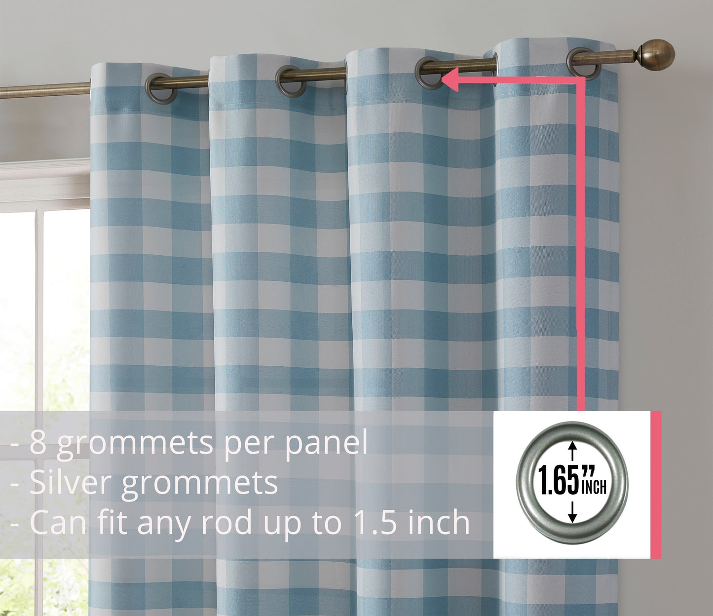 Andersen Buffalo Plaid 100% Blackout Grommet Curtain Panels