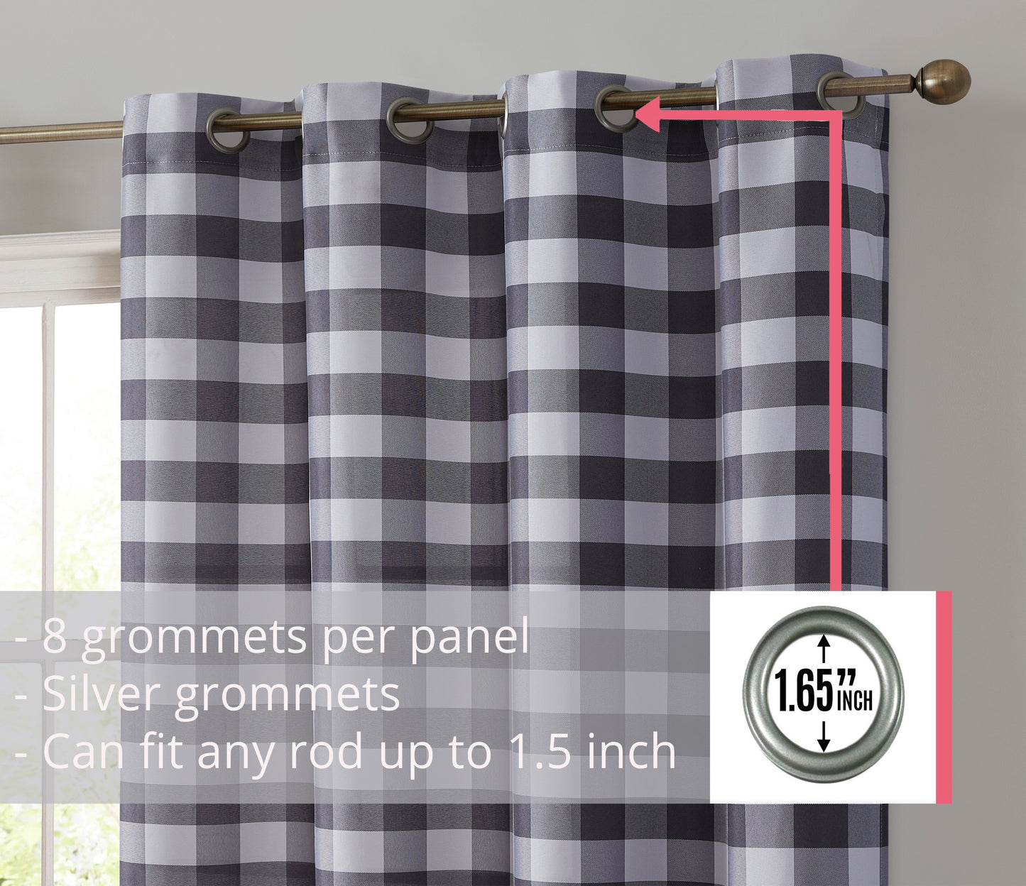 Andersen Buffalo Plaid 100% Blackout Grommet Curtain Panels