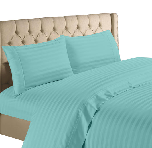 Bedding Collection 1200 Thread Count Striped Cotton Sheets – Egyptian Quality Deep Pocket Bed Set