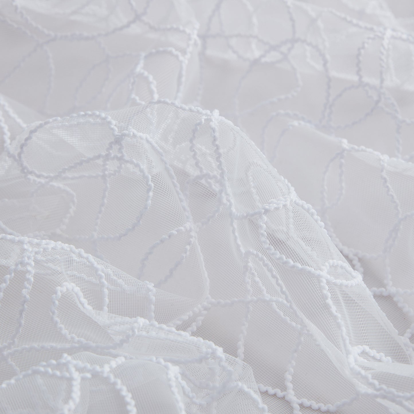 Audrey Embroidered Sheer Rod Pocket Curtain Tiers