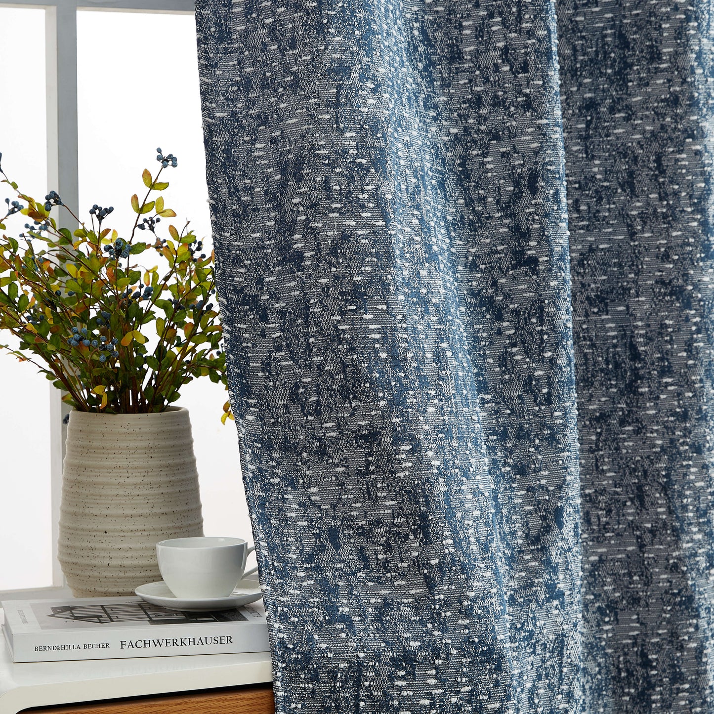 Avalon Jacquard Semi Sheer Curtain Panels