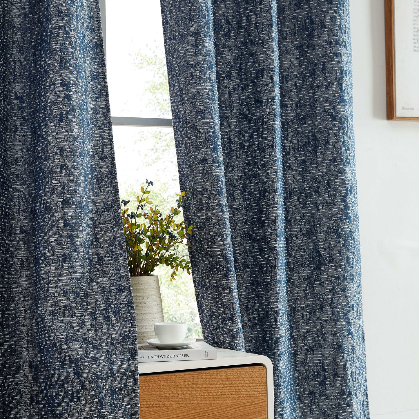 Avalon Jacquard Semi Sheer Curtain Panels