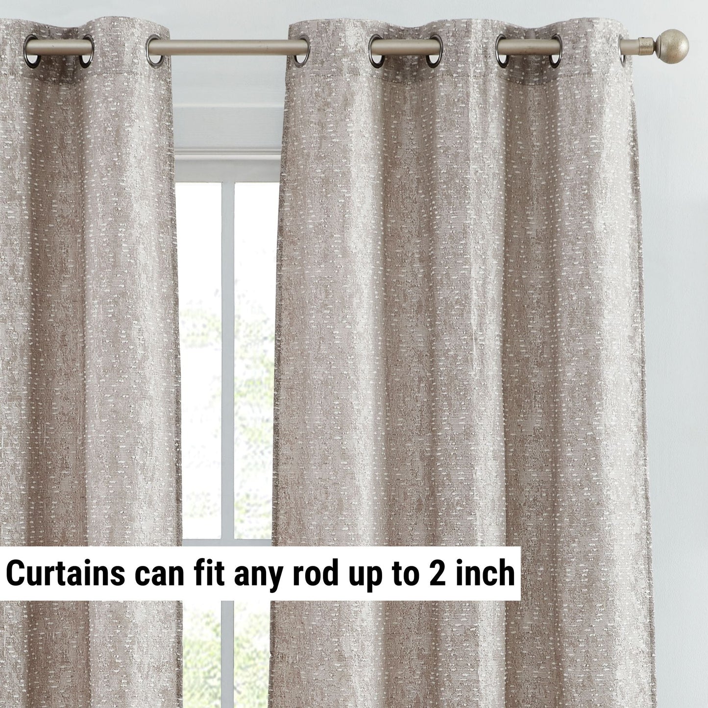 Avalon Jacquard Semi Sheer Curtain Panels