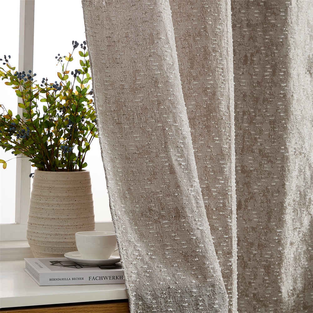 Avalon Jacquard Semi Sheer Curtain Panels