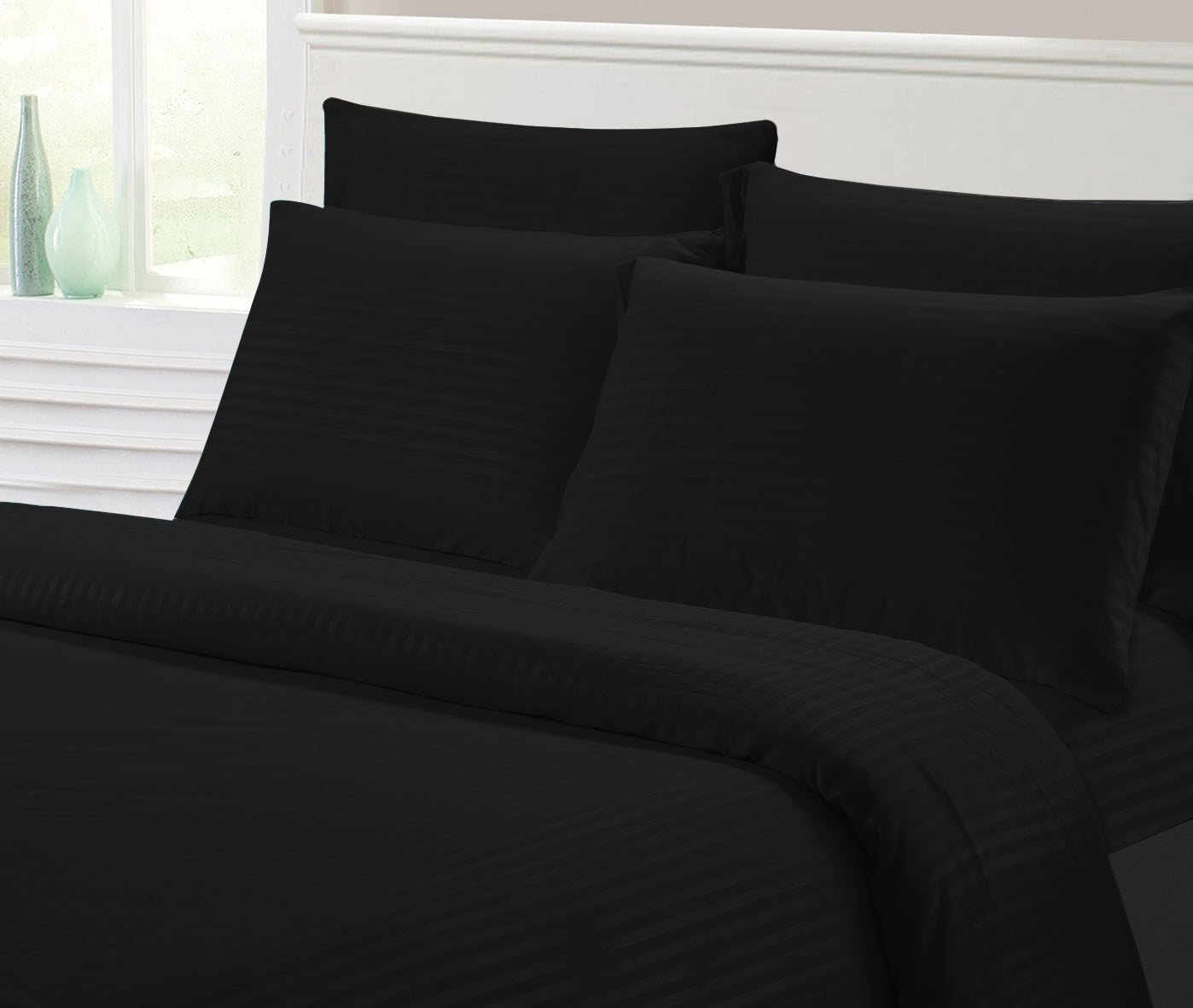 1800 Series Hotel Stripe Sheets – Super Soft Wrinkle-Free Luxury Bed Set (4–6 Piece)