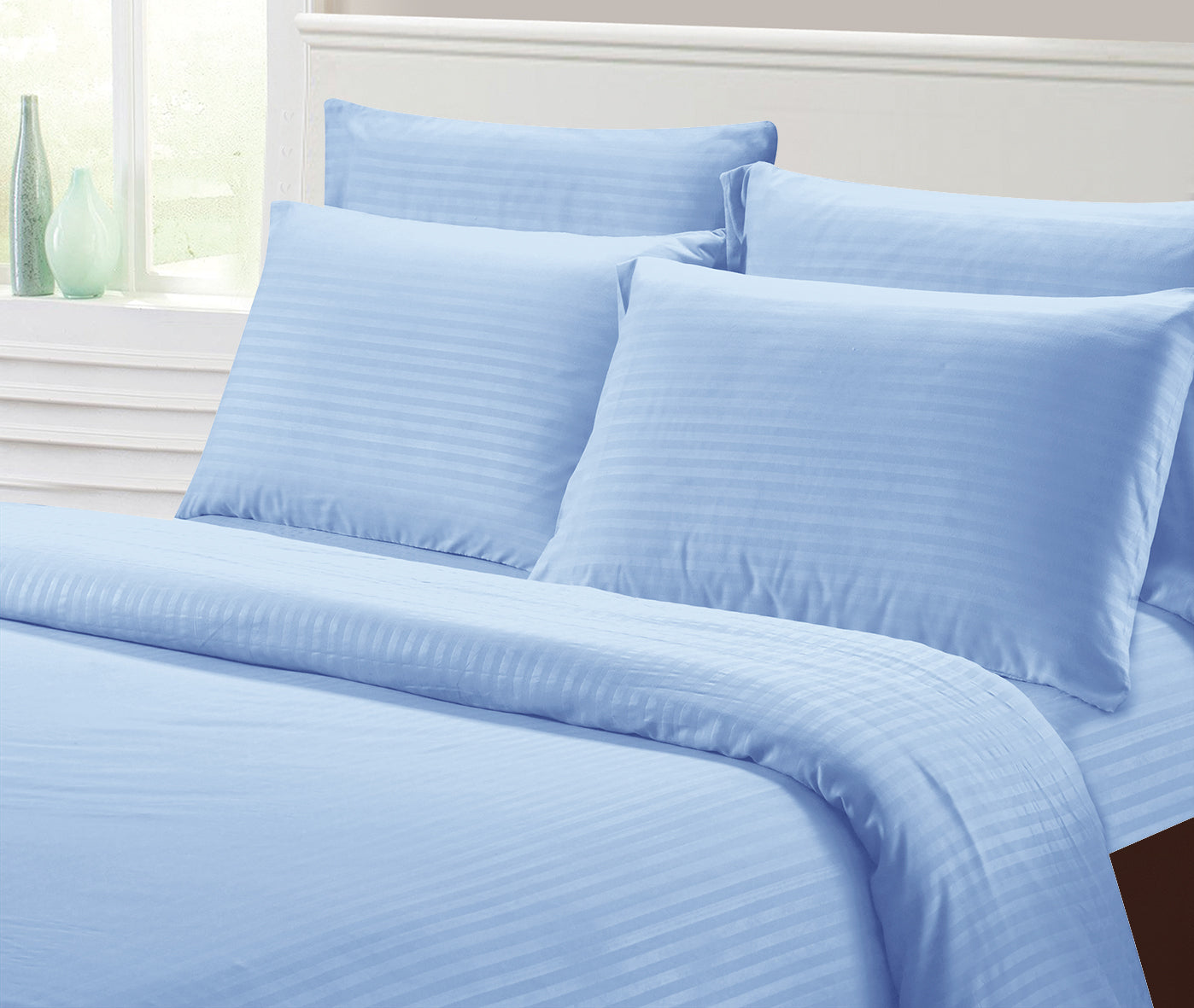 1800 Series Hotel Stripe Sheets – Super Soft Wrinkle-Free Luxury Bed Set (4–6 Piece)