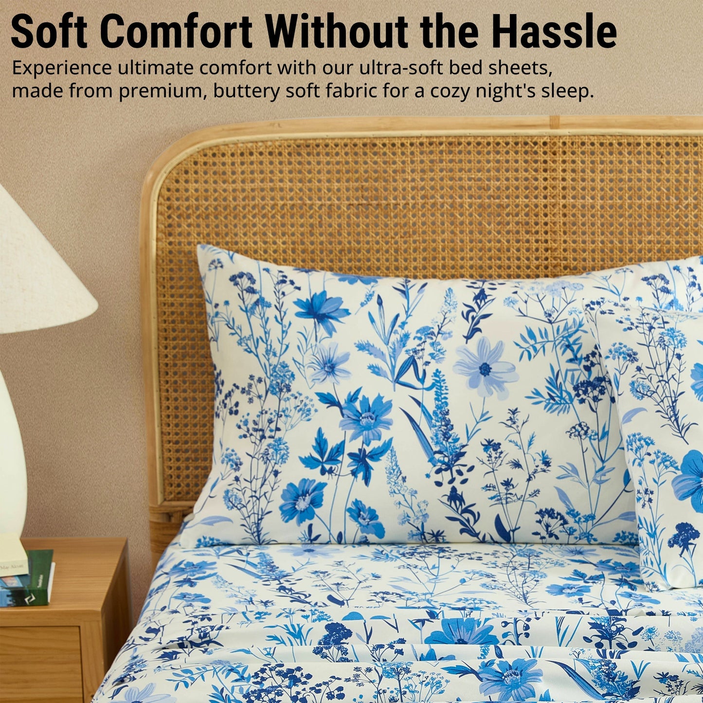 Blue Floral Bed Sheets