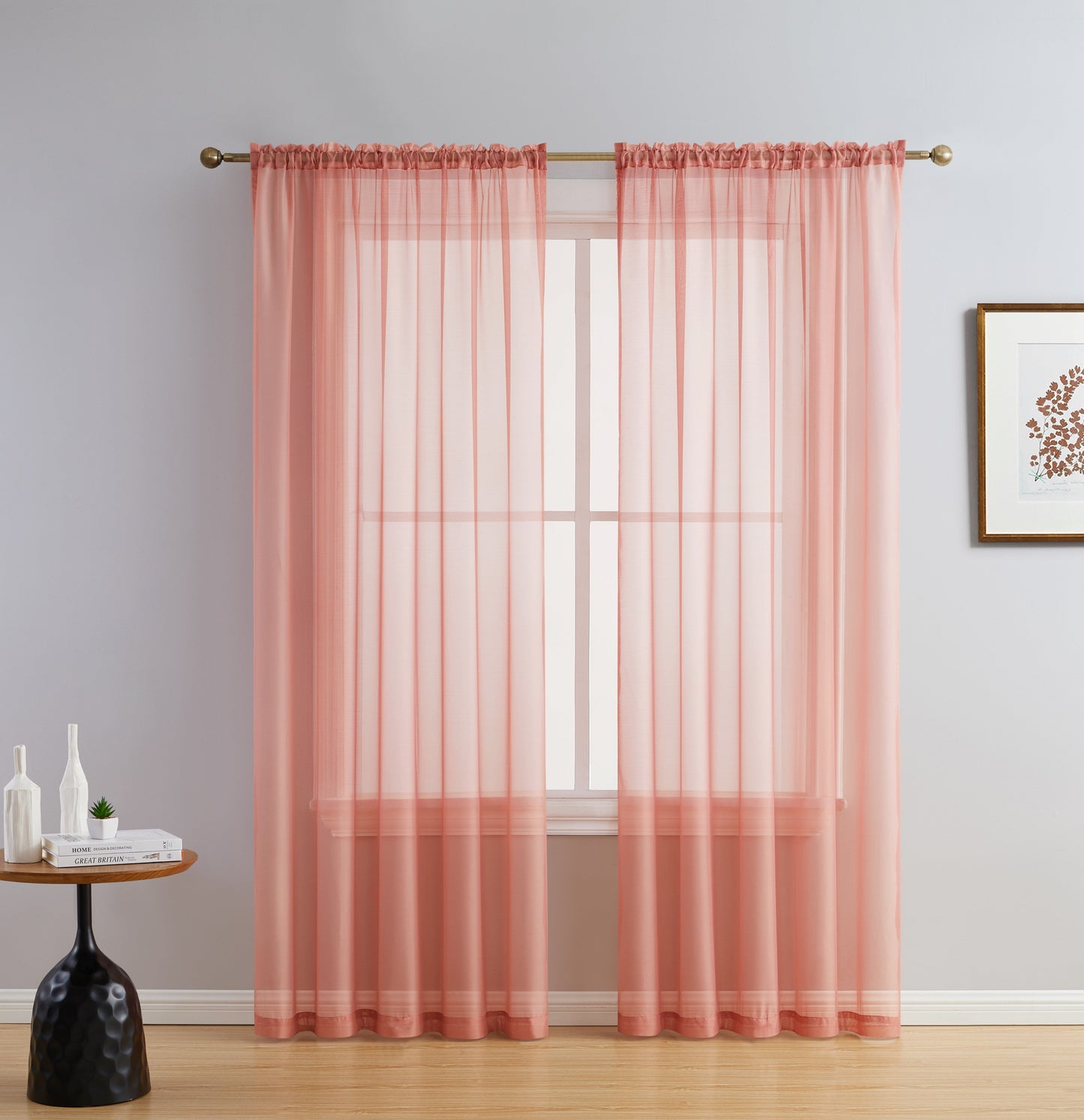 Lucento Sheer Voile Rod Pocket Curtain Panels
