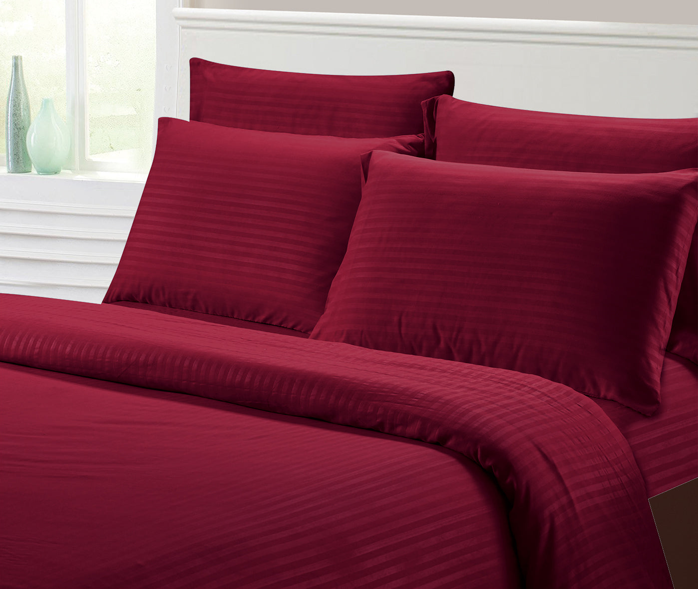 1800 Series Hotel Stripe Sheets – Super Soft Wrinkle-Free Luxury Bed Set (4–6 Piece)