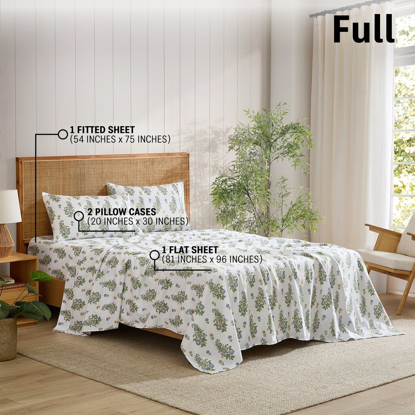 Color Block Floral Bed Sheets