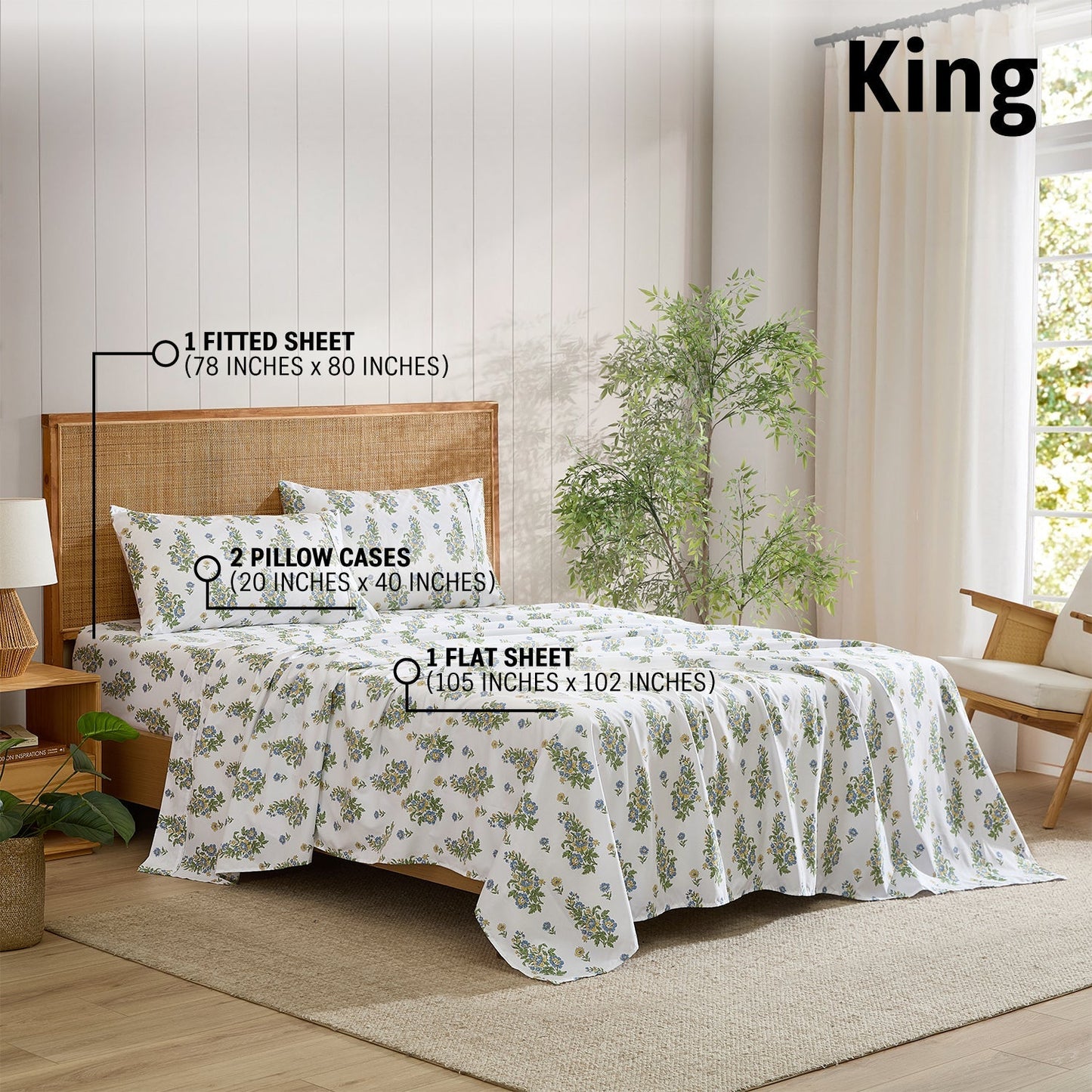 Color Block Floral Bed Sheets