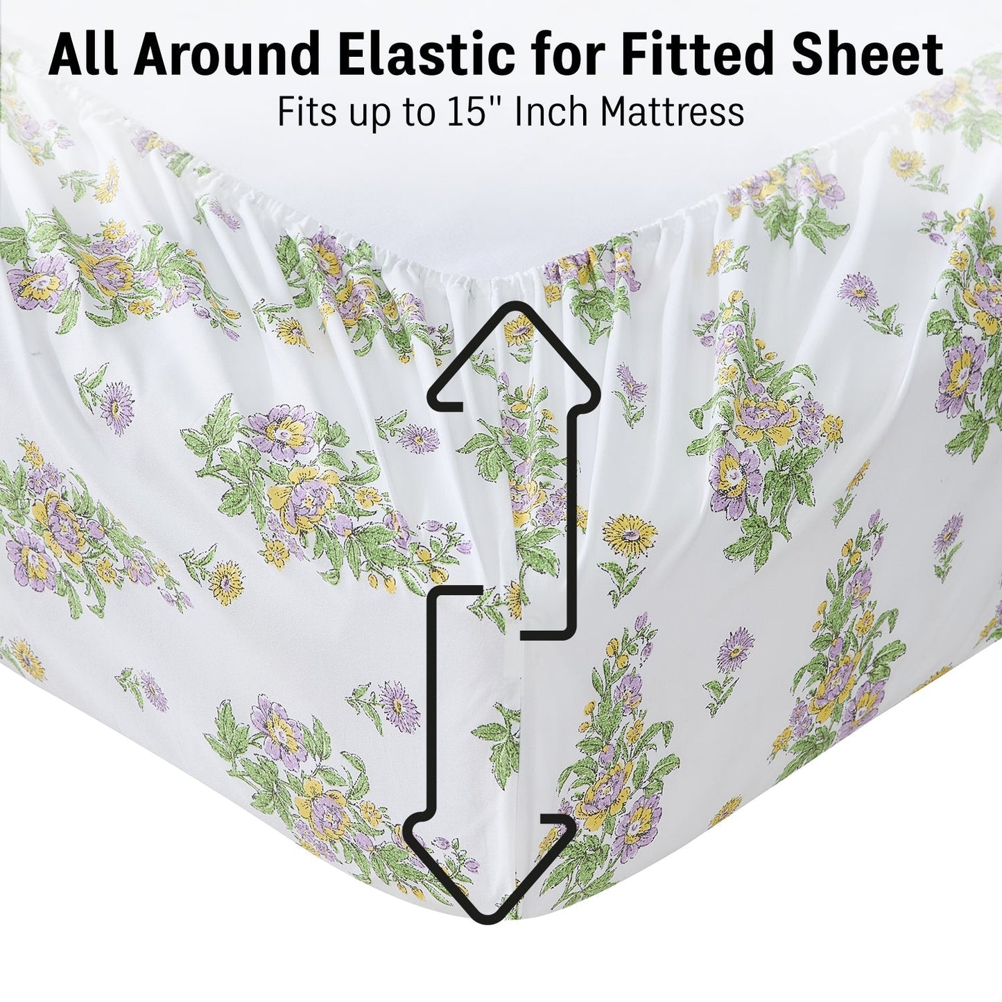 Color Block Floral Bed Sheets