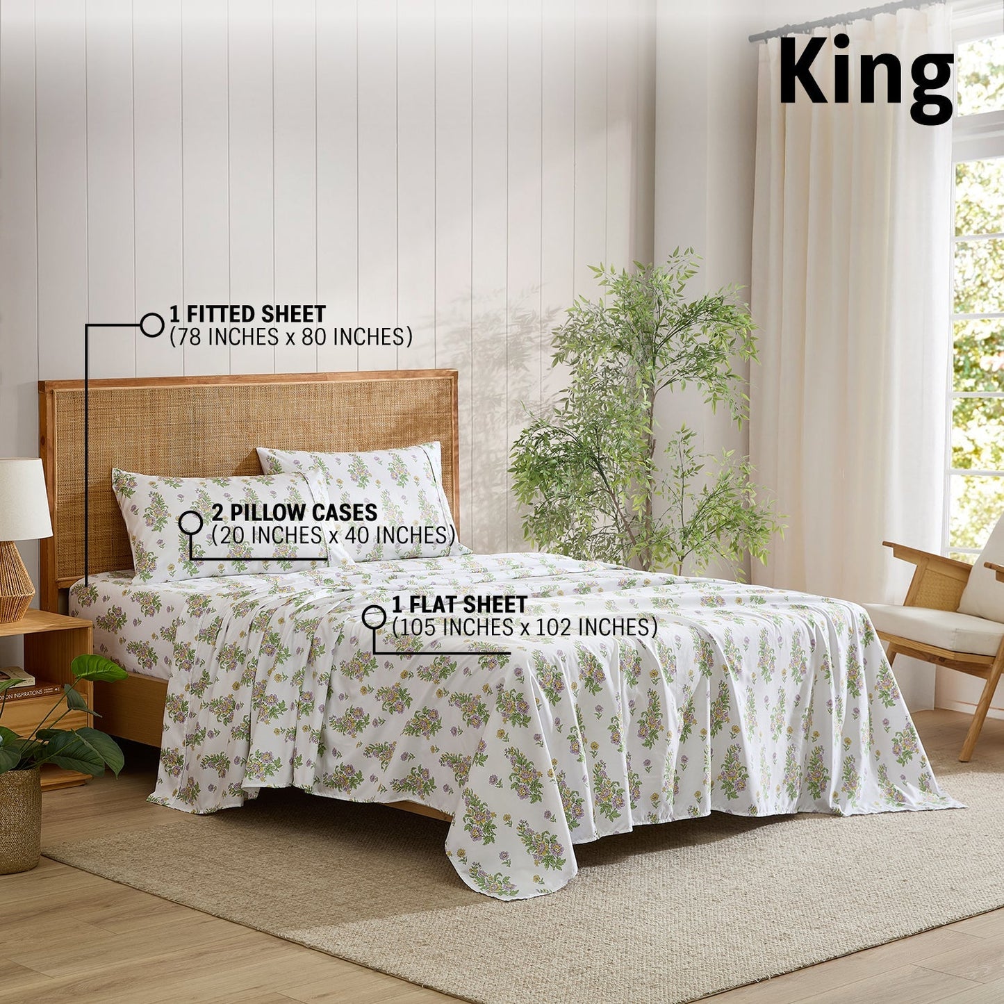 Color Block Floral Bed Sheets