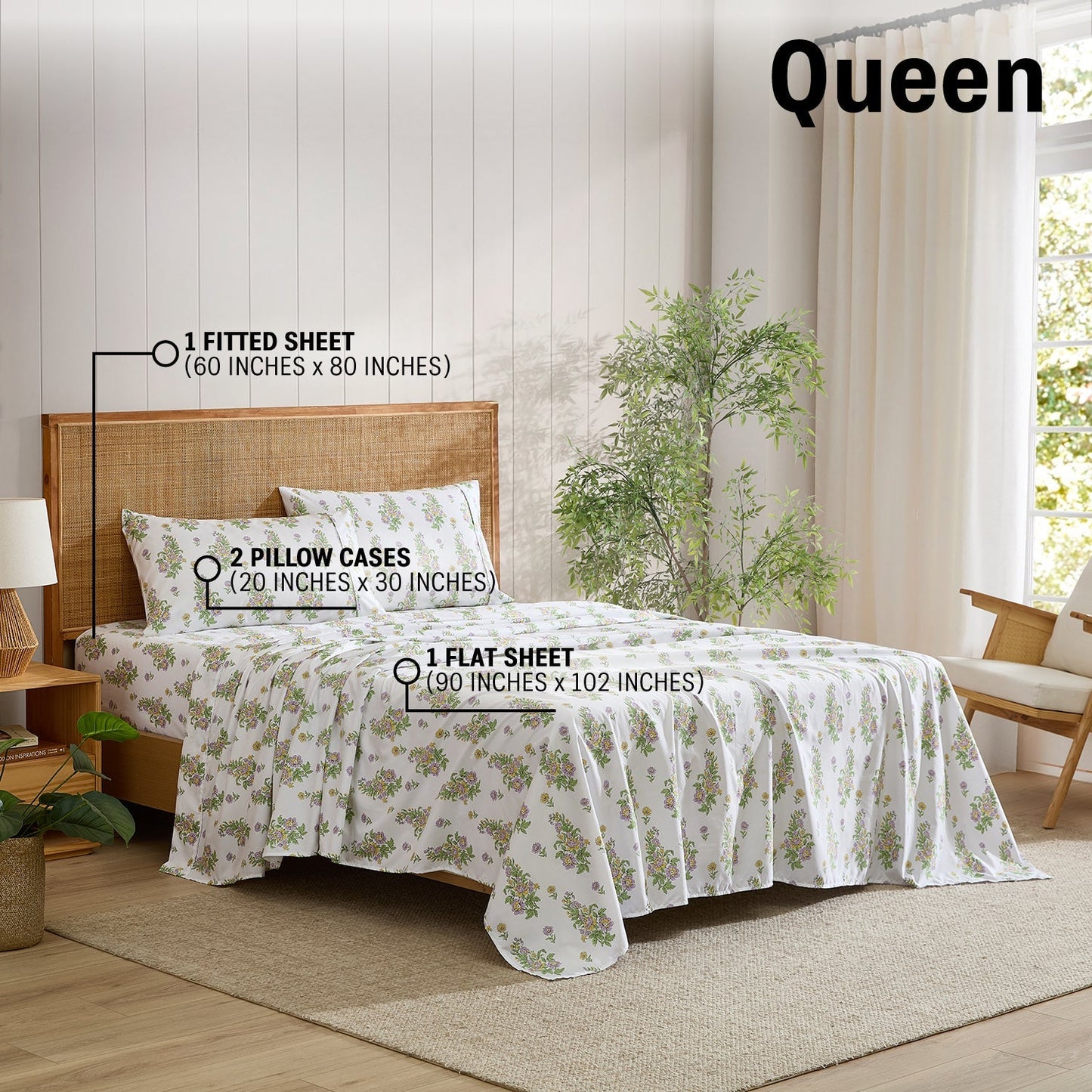 Color Block Floral Bed Sheets
