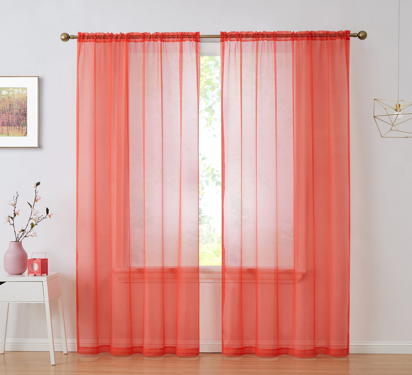 Lucento Sheer Voile Rod Pocket Curtain Panels