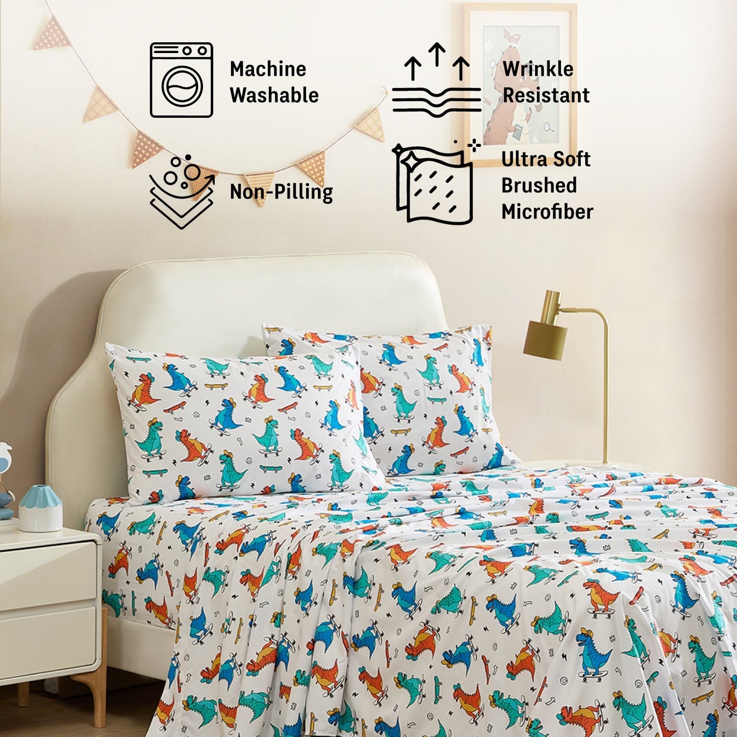 Dinosaur Kids Boys Bed Sheets