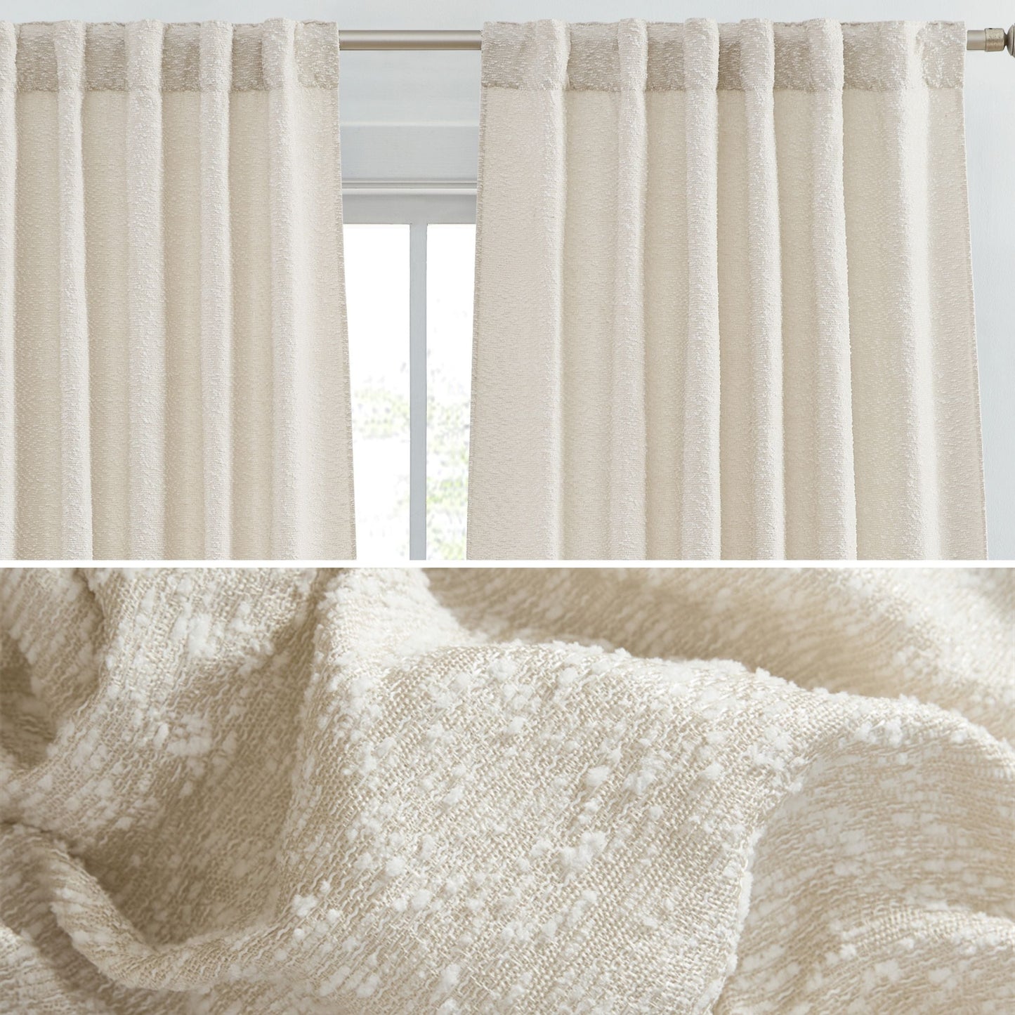 Easton Jacquard Semi Sheer Curtain Panels