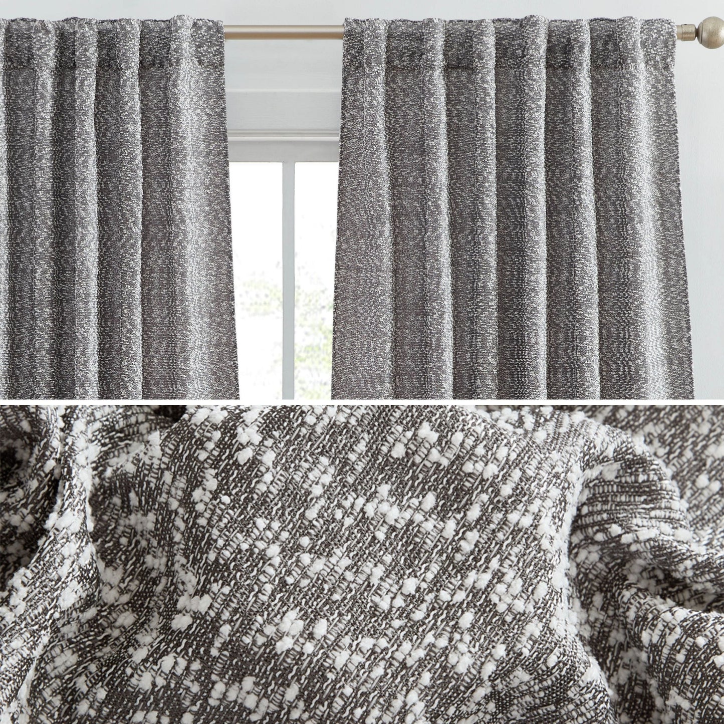 Easton Jacquard Semi Sheer Curtain Panels
