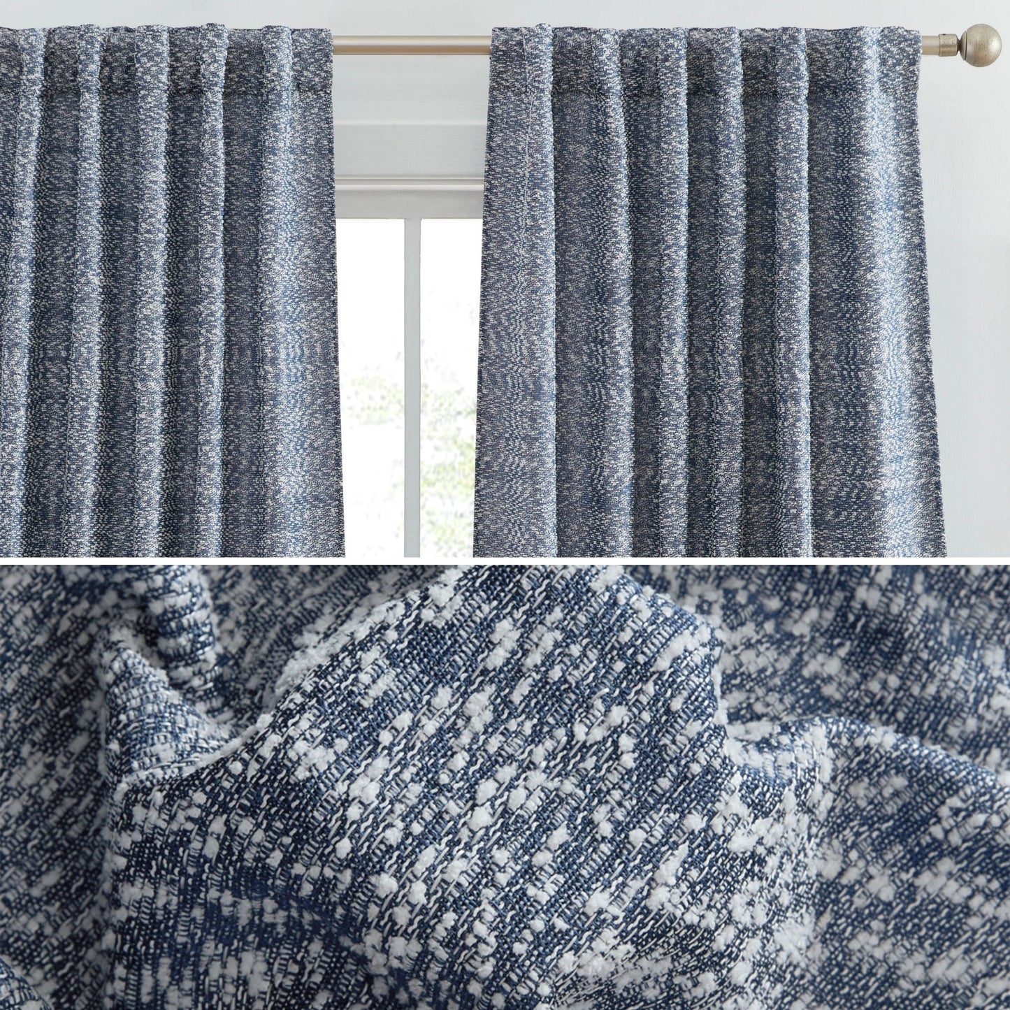 Easton Jacquard Semi Sheer Curtain Panels