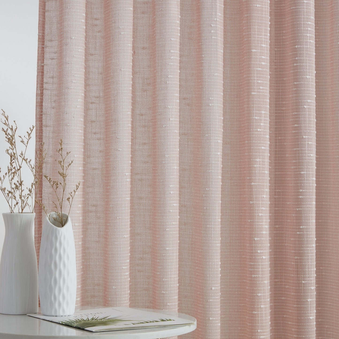 Emily Faux Linen Rod Pocket Back Tab Curtains