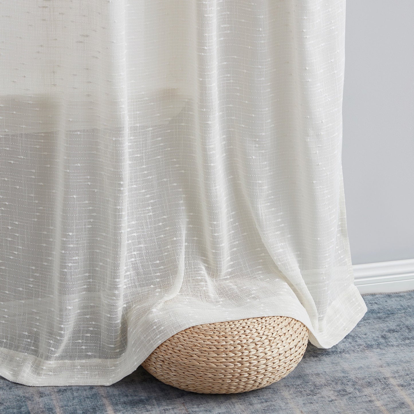Emily Faux Linen Rod Pocket Back Tab Curtains