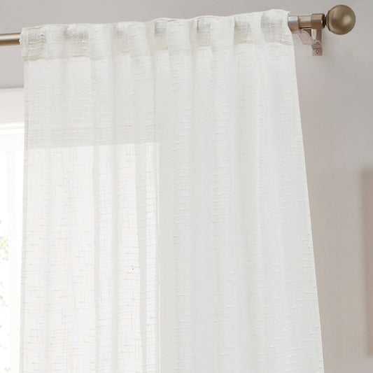 Emily Faux Linen Rod Pocket Back Tab Curtains