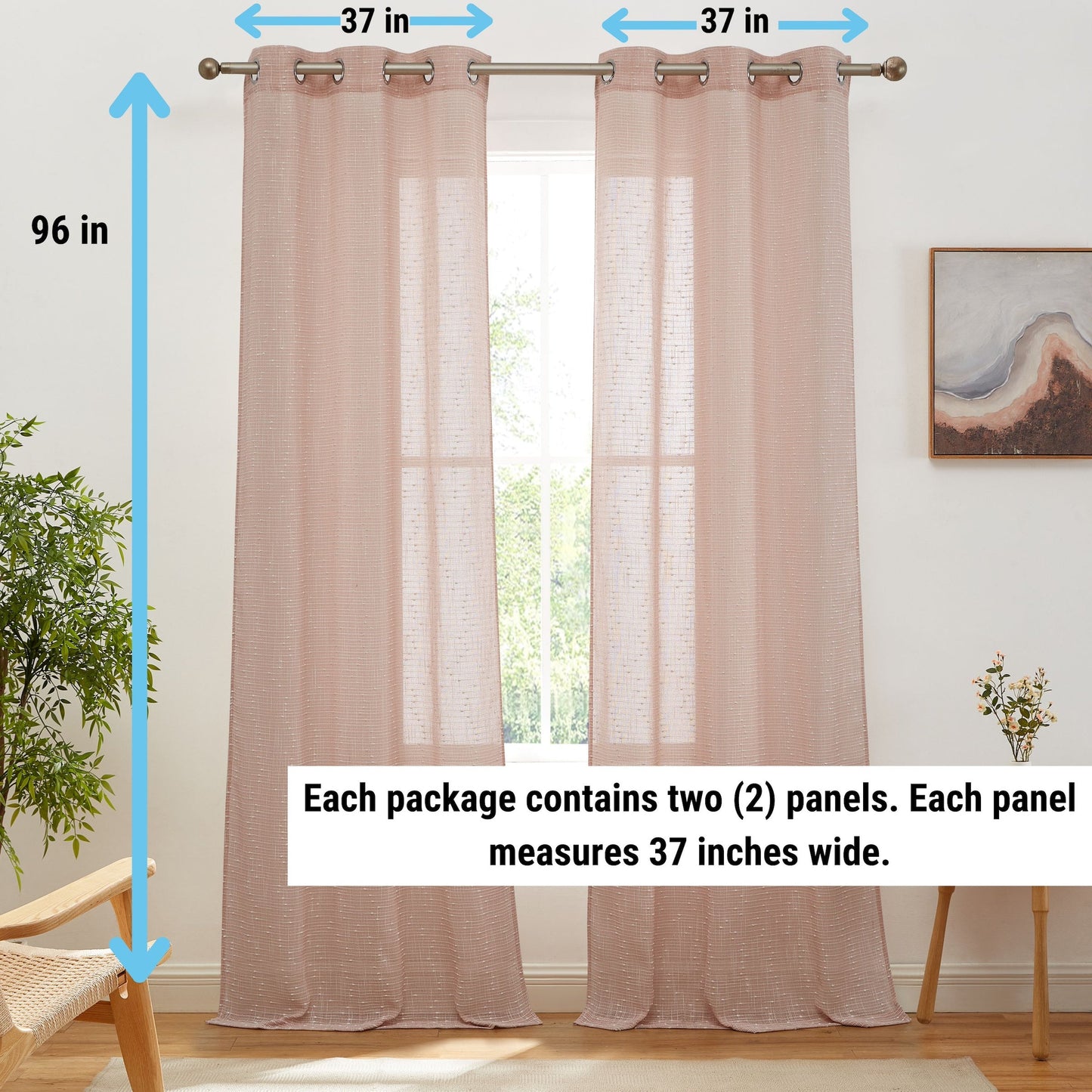 Emily Faux Linen Grommet Curtains