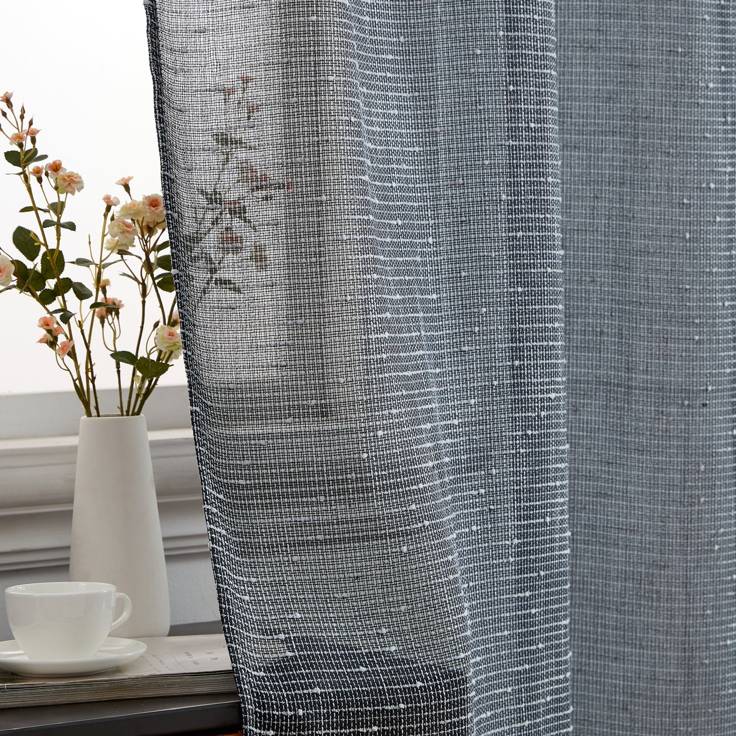 Emily Faux Linen Grommet Curtains