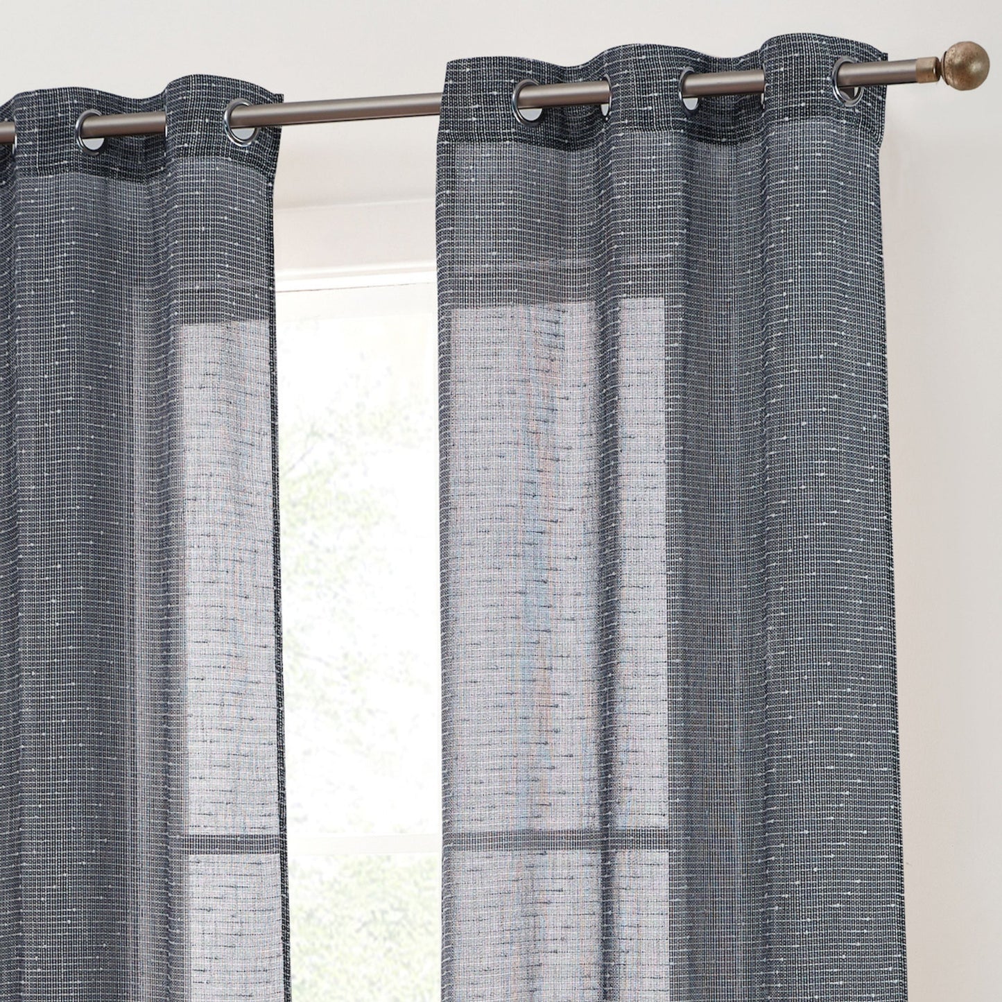 Emily Faux Linen Grommet Curtains