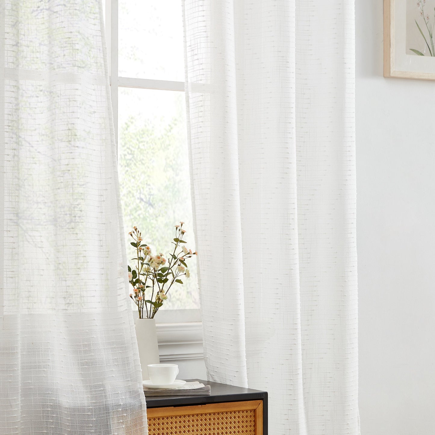 Emily Faux Linen Grommet Curtains